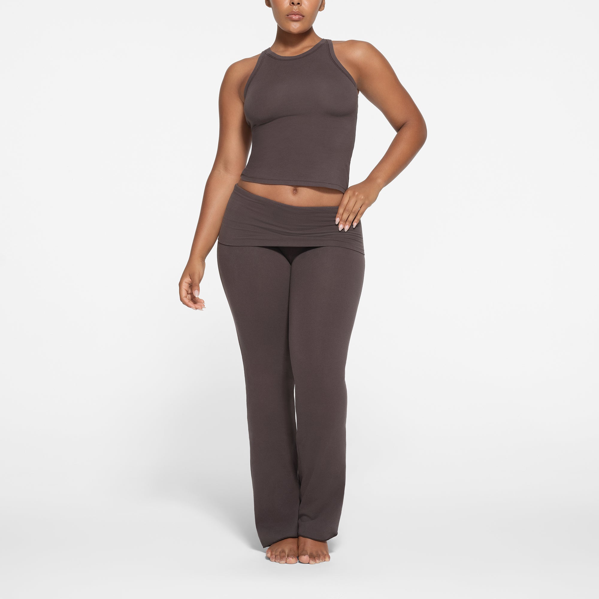 COTTON JERSEY FOLDOVER PANT | IRON