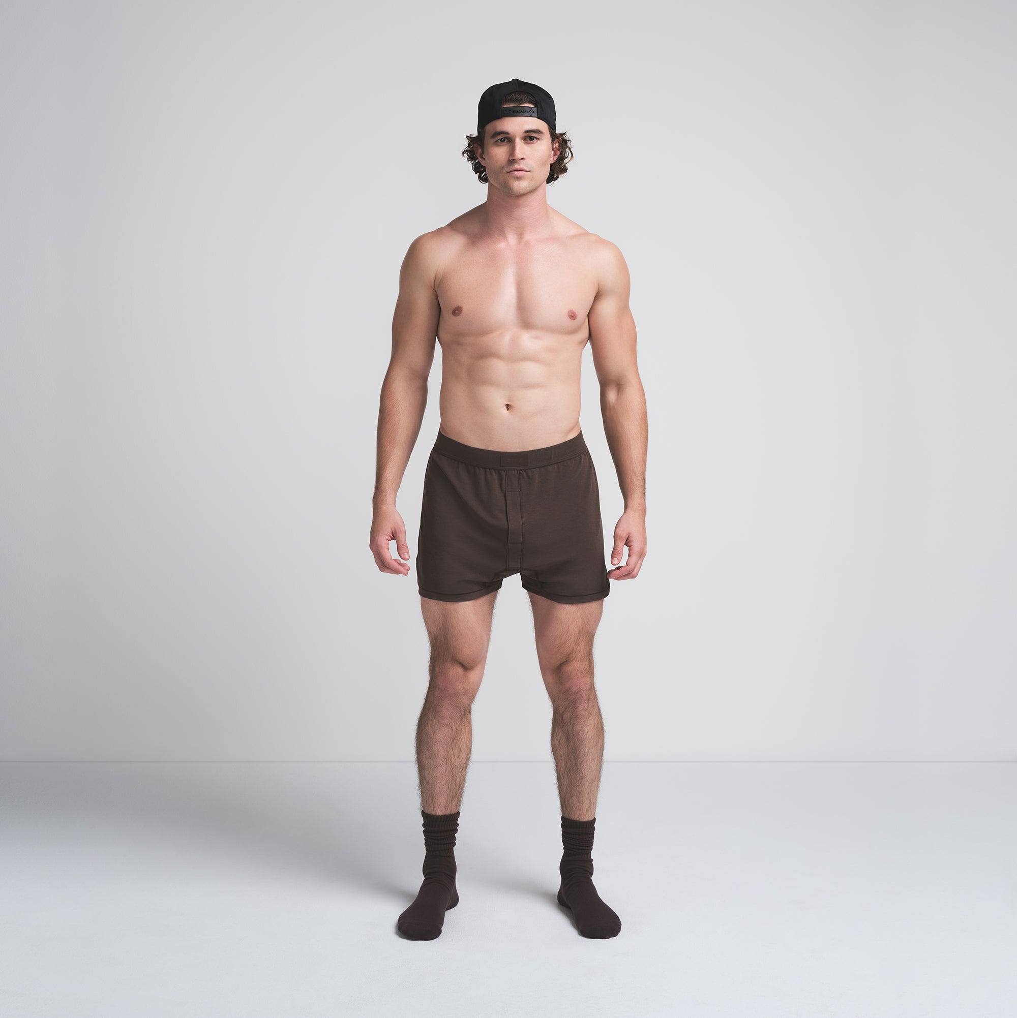 SKIMS COTTON MENS KNIT BOXER 3-PACK | DARK SEPIA MULTI
