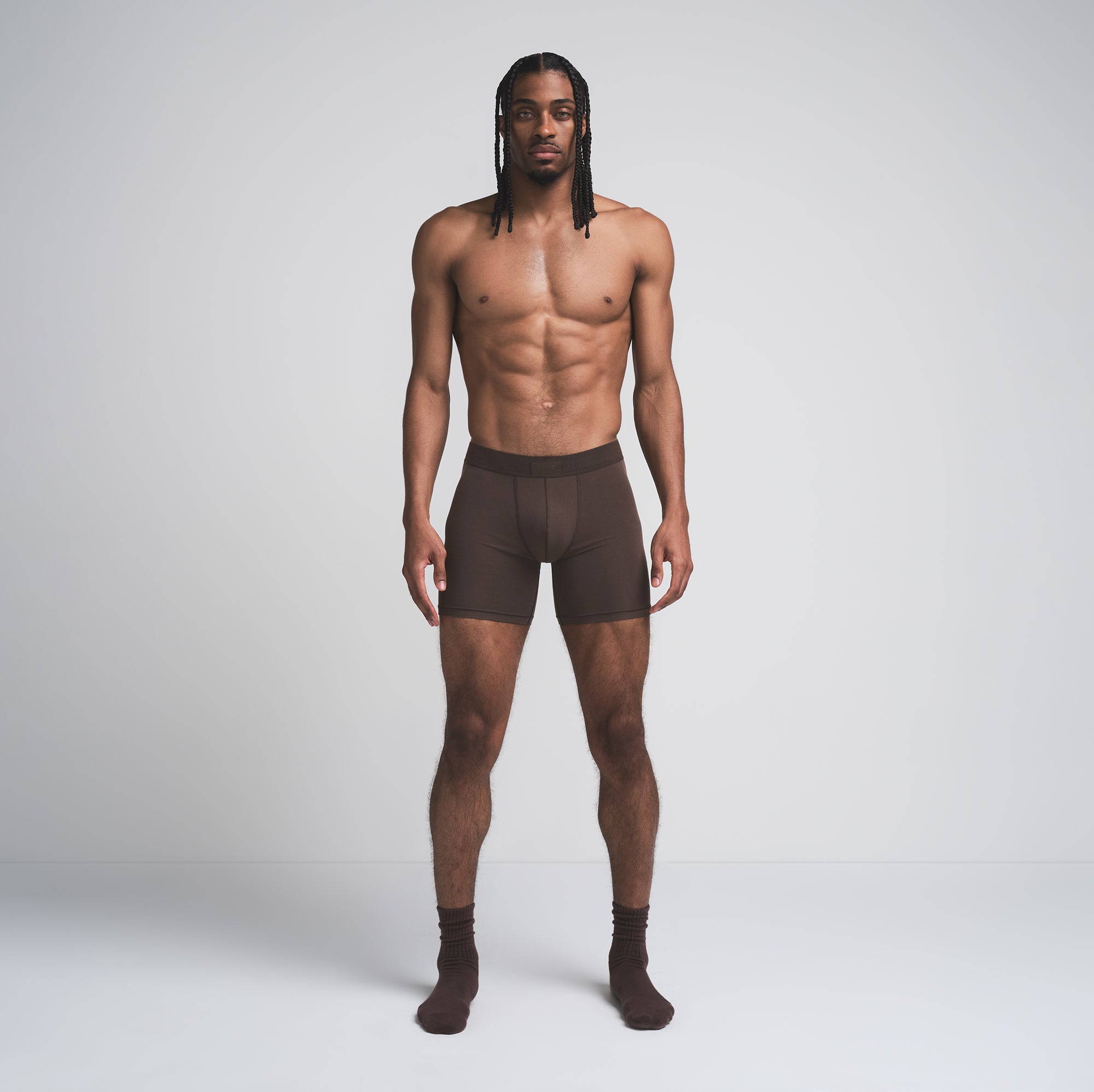 SKIMS COTTON MENS 5" BOXER BRIEF 3-PACK | DARK SEPIA MULTI
