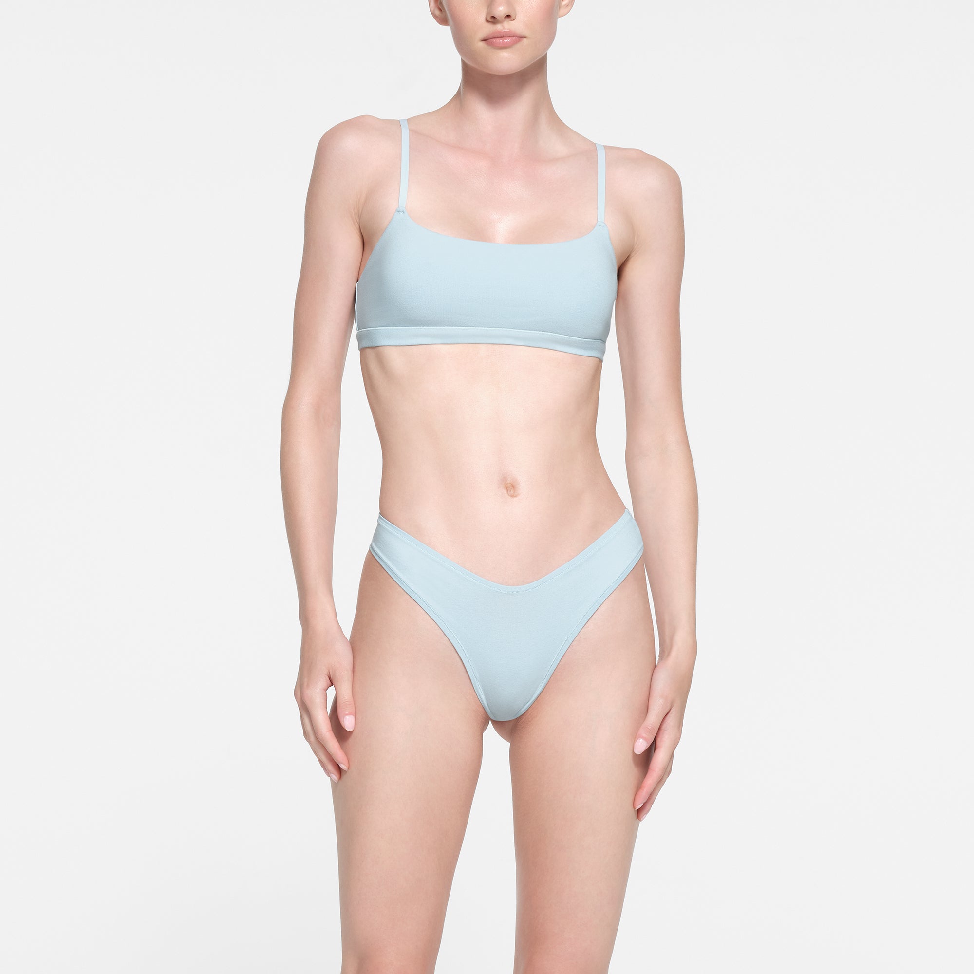 COTTON JERSEY SCOOP BRALETTE | OPAL