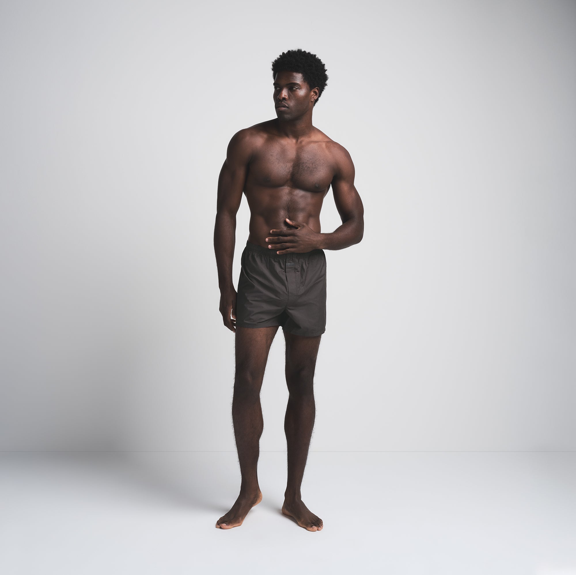COTTON POPLIN MENS BOXER | ASH