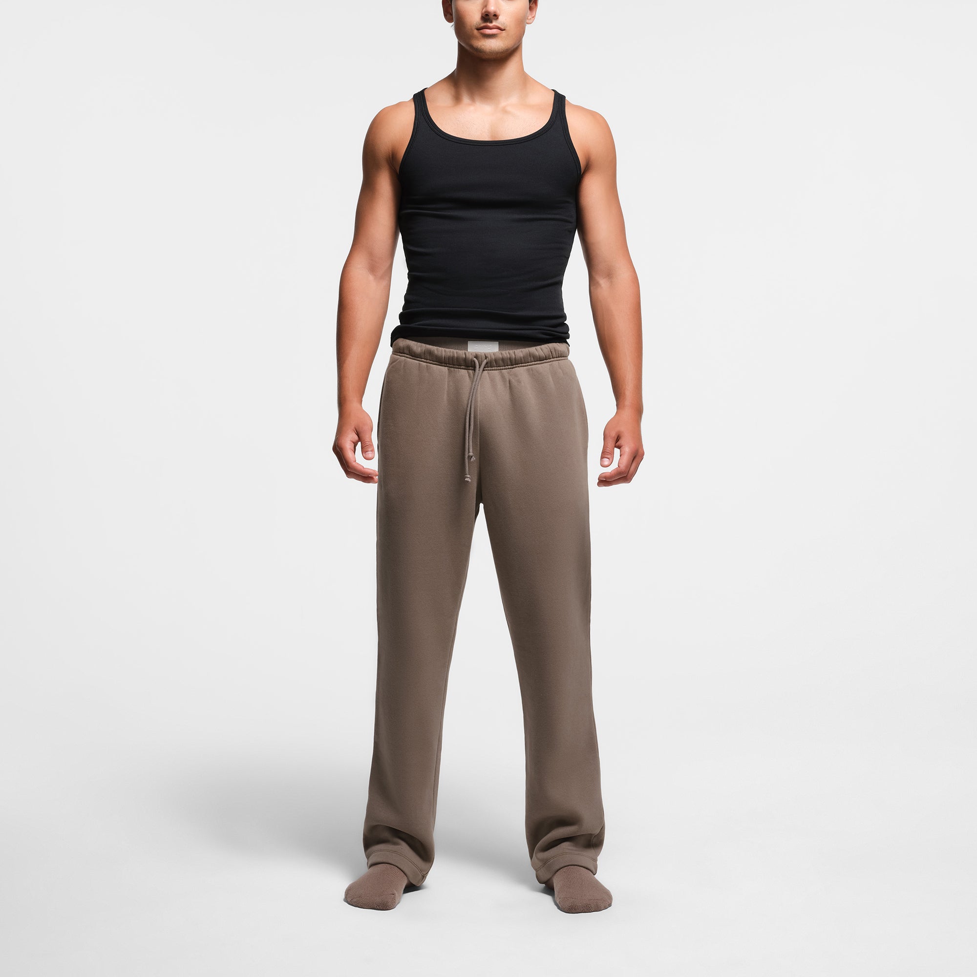 FLEECE LOUNGE MENS CLASSIC STRAIGHT LEG PANT | TRUFFLE