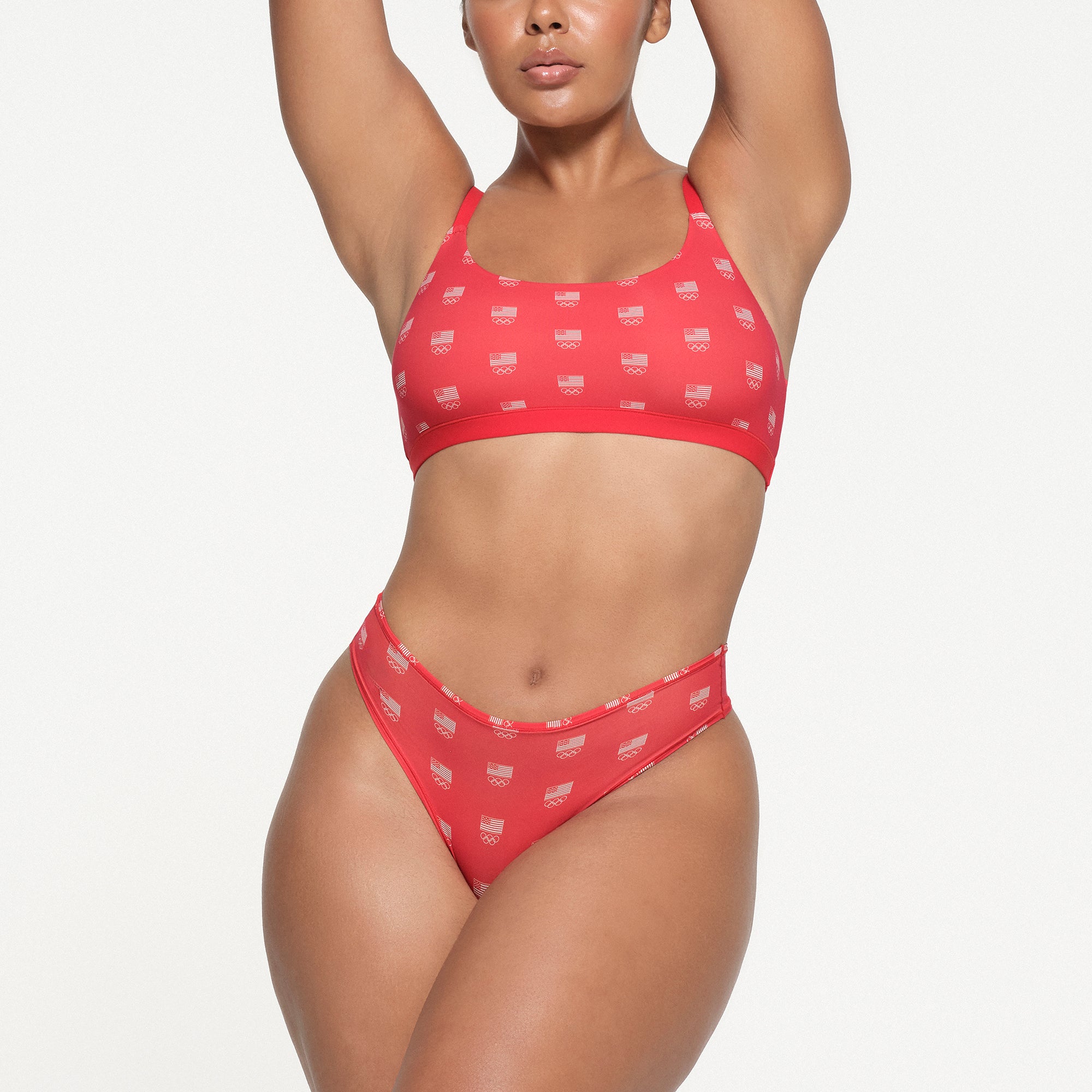 SKIMS FOR TEAM USA FITS EVERYBODY OLYMPIC DIPPED FRONT THONG | RED