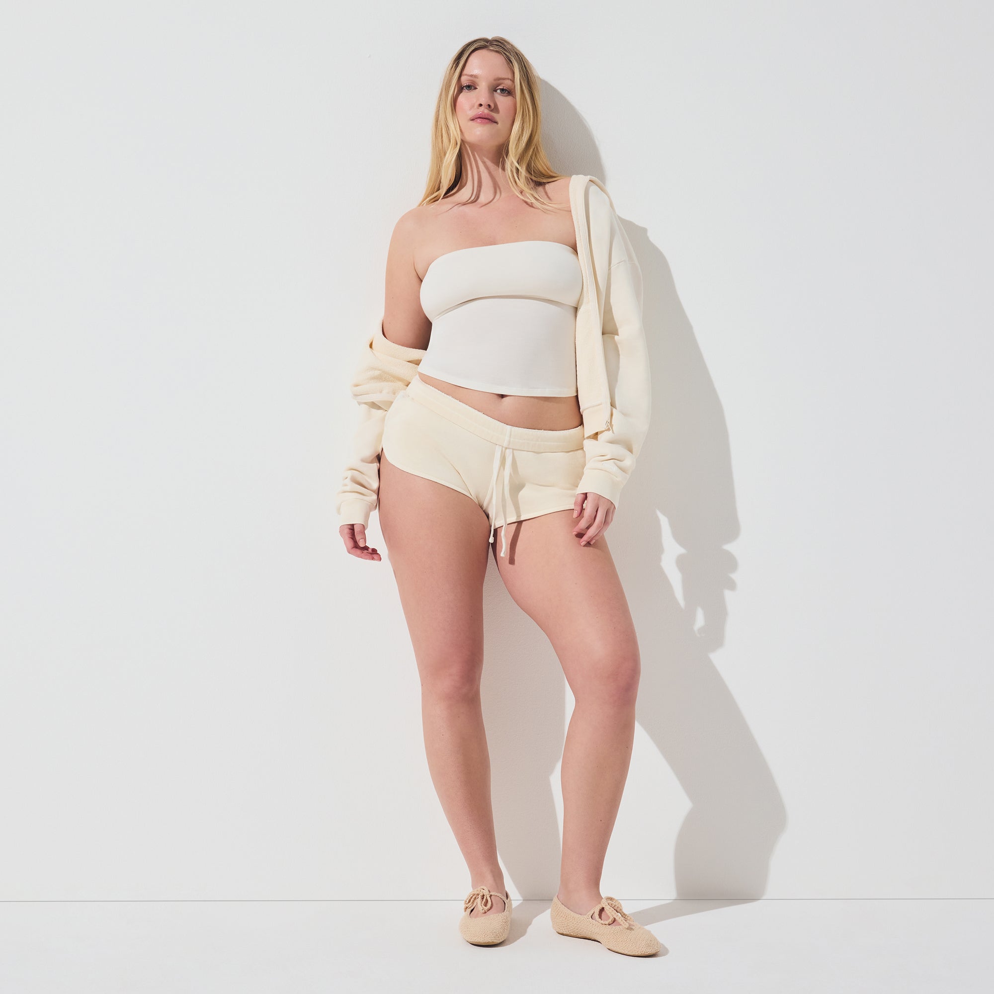 FRENCH TERRY SHORT SHORT | ECRU