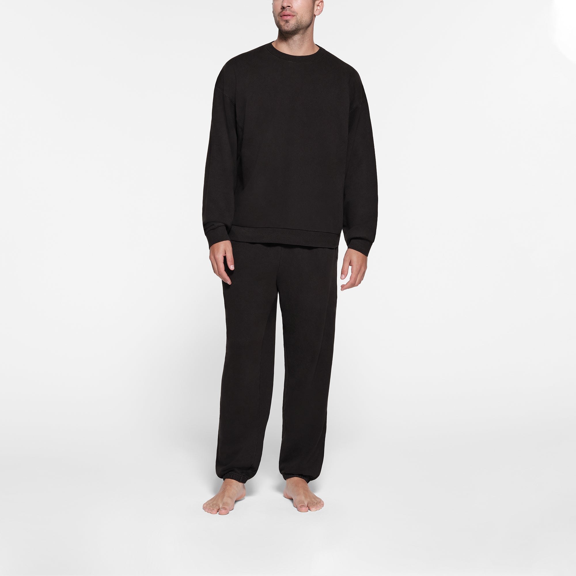 TERRY MENS RELAXED CREWNECK | WASHED OBSIDIAN