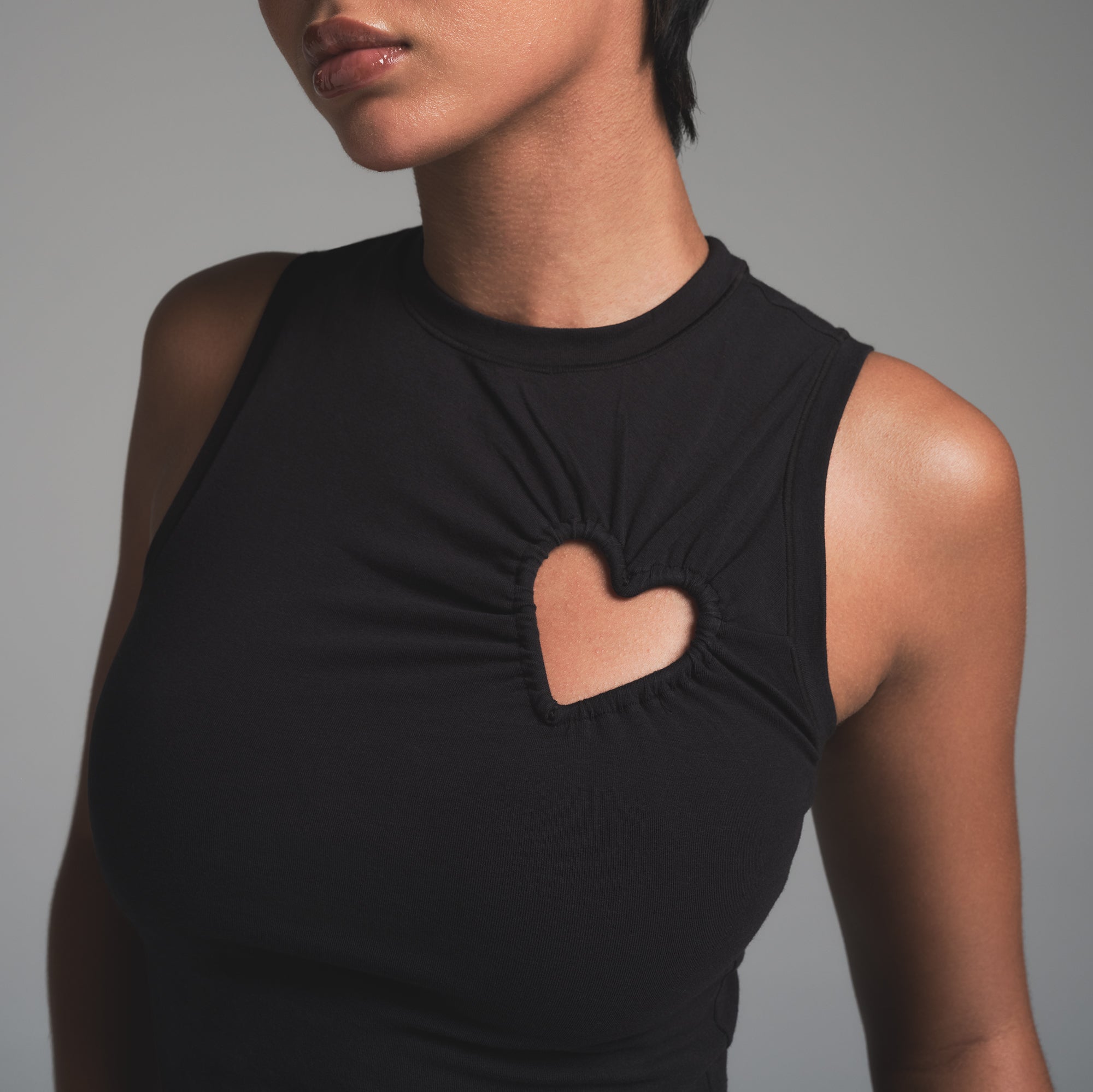 COTTON JERSEY HEART TANK | SOOT